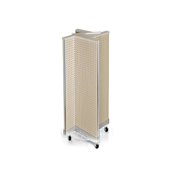 Pinwheel Pegboard Floor Display on Revolving Base. Spinner Rack Stand.